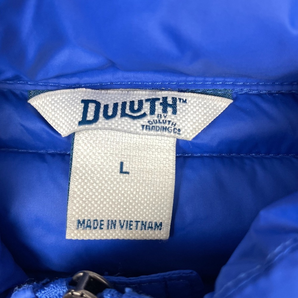 Duluth Trading Co. Puffer Jacket Mens‎ Large Blue Quilted Lightweight Full Zip - Picture 6 of 12